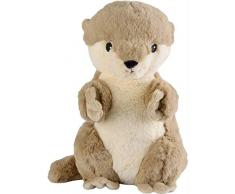 Warmies Coussin chauffant en forme de loutre, avec garnissage amovible de grains de lavande, env. 35 cm.