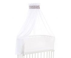 babybay Ciel de Lit en Piqué avec Ruban Convient pour Tous Modèles Taupe avec Étoiles Blanc 1 Unité