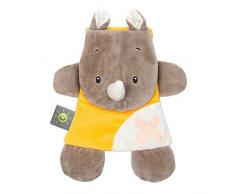 Nattou Doudou Gelpack Apaisant Rhinocéros, Buddiezzz, 19 × 2.5 × 25 cm, Brun/Jaune