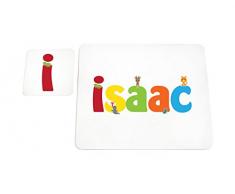 Feel Good Art brillant Set de table et dessous-de-verre pour bébés/bambins (Isaac)