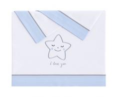 Pekebaby 041040003 sonno – Triptyque draps Coton, couleur BLEU