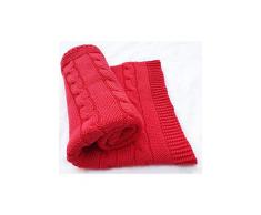 Wallaboo Couverture pour bébé Noa, Plaid, Très Doux pour Bébé, Couverture de Bébé Tricotée, 100% coton bio, 90 x 70 cm, fabriqué en Allemagne, Couleur: Rouge