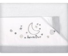 pirulos 00930020 – Triptyque draps motif à couchage, 80 x 140 cm, blanc et gris