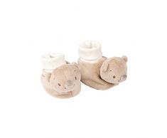 Nattou Socquettes avec Hochet Ours Basile, Mia et Basile, 14 x 12 x 5 cm, Brun/Beige