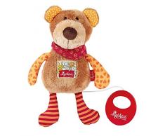 sigikid, Fille et Garçon, Peluche Musicale, Peluche Ours, Red Stars Collection, Marron, 40357
