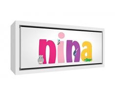 Feel Good Art Diamant poli/Souvenir pour bébé Symboliquement pour la chambre de bébé en design mignon (15 x 21 x 2 cm, grand, bébé rose, LOVE avec bébé empreintes)