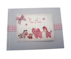 White Cotton Cards Album photo pour nouveau né Rose Petit