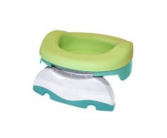 Pack pot multifonctions : pot de voyages, réducteur de toilettes, pot de maison grâce à la recharge souple et 10 recharges jetables (Vert Clair) - Potette Plus