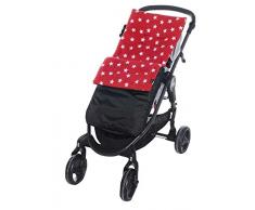 Polaire Chancelière/Cosy orteils Buggy Poussette bébé à rayures/pois/étoiles – Étoile Rouge/noir extérieur