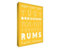 Little Helper Rhum s1624–06 G Feel Good Art Tableau sur toile en langue allemande Typographie moderne Rhum, 60 x 40 cm, JAUNE