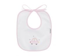 Bavoir Forme Carré Motif Voiture Rose 18,5 x 21 cm