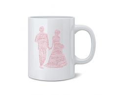 Feel Good Art Tasse en Céramique Motif typographie moderne en tons (Rouge)