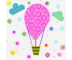 Happy Spaces Décoration murale pour enfants Motif ballons à air chaud par Rachel Taylor (40 x 40 x 2 cm)