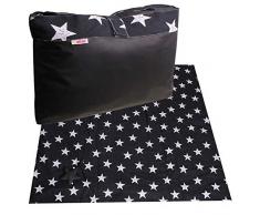 Minene Uk Ltd Tapis de pique-nique rembourré Motif étoiles noires et blanches