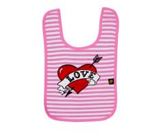 Rockabye-Baby - Bavoir - Coeur - Rose/blanc - Taille unique