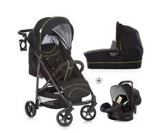 Hauck Atlantic Plus Trio Set, Poussette Combinée 3 en 1 avec Cosy, Nacelle, Poussette, Chancelière et Porte-Gobelet, Groupe 0 compatible à la Base Isofix de la Marque hauck, de la Naissance à 25 kg, Melange Grey/Caviar