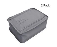 Local Makes A Comeback Lot de 2 écharpes pliables pour chaussures, sac de rangement imperméable pour chaussures Gris