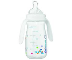 Bébé Confort Biberon Natural Comfort PP 240 ml avec Poignées Blanc + Tétine Silicone Natural Comfort T2 Débit Rapide