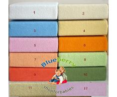 Blueberryshop Chambre denfant bébé en tissu éponge Drap-housse pour berceau, couffin et berceau, 90 cm de longueur x largeur de 40 cm, Orange