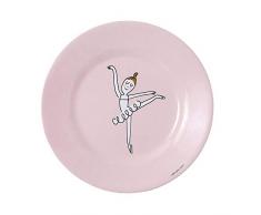 Petit Jour Paris - DA921N - Assiette à dessert arabesque Les Ballerines - Parfaite pour le dessert, rose