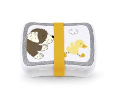 Sterntaler Boîte À Goûter en Bambou Hanno et Edda, 13 x 17 x 6 cm, Blanc