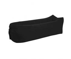 Sac de couchage gonflable pour la plage, portable, étanche, résistant aux fuites, pliable sur un canapé gonflable rapide (noir)
