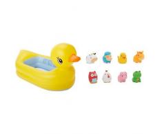 Munchkin Baignoire Gonflable en Forme de Canard Thermosensible - White Hot + Munchkin 8 Amis Asperseurs de la Ferme