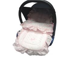 Broderie anglaise Chancelière Siège auto/Cosy orteils Compatible avec Maxi Cosi Cabrio/Pebble Rose