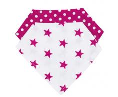 Baroo Lot de 2 bavoirs tendance Motifs pois et étoiles Rose foncé