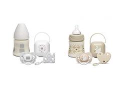 Suavinex Sets Biberon Sucette Couronne Ou Cygne - Blanc Ou Beige