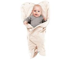 Wallaboo - Couverture Enveloppante - Multi-Usages - pour Coques Bébé / Sièges Auto / pour Landaus / Poussettes ou Lits Bébé - 85cm x 85cm - Cotton - Ecru