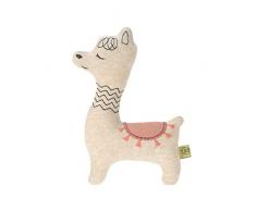 LÄSSIG Jouet Tricoté Bébé avec hochet/Knitted Toy Glama Lama Coral