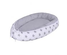 LULANDO Baby-Nest cocon pour bébé/nourrisson, cocon à usage multiple, coussin pour bébé, couffin de voyage portable, 100 % coton, anti-allergique, certificat Oeko-Tex, dimensions: 80cm x 45cm x 15cm