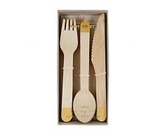 24 couverts en bois dorés - Meri Meri