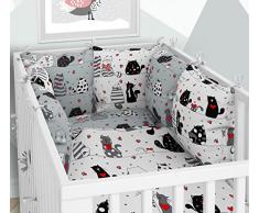 Lot de 3 housses de couette pour bébé 90 x 120 cm avec drap housse et tour de lit - 6 housses en velours pour lit bébé 60 x 120 cm