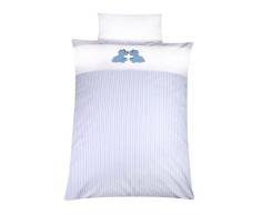 Julius Zöllner 8520110103 - Parure de lit - Housse de couette 100 x 135 cm et taie doreiller assortie 40 x 60 cm - Motif ourson - bleu