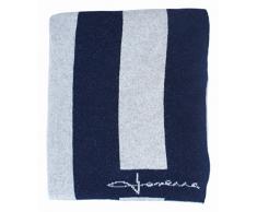 Lorena Canals Couverture en laine Fleurs (Gris/Bleu Marine)