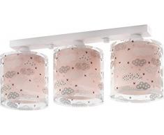 Dalber Plafonnier Carré en Métal et Verre - Fond Bleu - Décor Planètes - Brille dans La Nuit