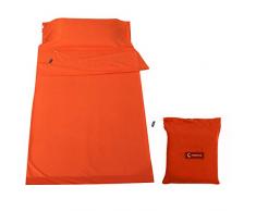 Local Makes A Comeback - Hôtel de voyage, sac de couchage sale, sac de couchage sanitaire, drap de sac de couchage, sac de couchage imprimé sale, 180 cm x 210 cm, orange