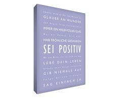 Little Helper bp1216–16 G Feel Good Art Tableau sur toile avec citations optimistes en langue allemande Typographie moderne Bijoux murale, 40 x 30 cm, violet