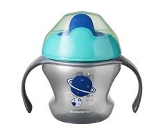 Tommee Tippee Tasse dApprentissage Valve Antifuites Amovible Bec Ultra Doux, 150 ml, Bleu, 4 Mois+