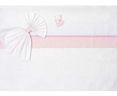 Filet - Drap pour poussette 70 x 90 cm Set 3 pièces 100% coton avec inserts en toile Aïda à broder - Blanc, Rose