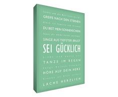 Little Helper bh128–18 G Feel Good Art Tableau décoration murale en toile Allemande Typographie moderne Vert clair 30 x 20 CM