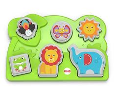 Fisher-Price Mon Puzzle des Animaux, jouet bébé avec 6 pièces à associer et à placer, 12 mois et plus, GCM81