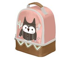 Sac Déjeuner isotherme enfant double compartiment WESTERN INDIAN Rose - ZEMUP