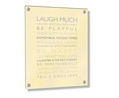 Feel Good Art Mural Cadre en acrylique avec Confrontation Boulons (40 x 30 x 0,6 cm, Taille M, crème, Laugh Much/chambre DÈcor)