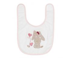 Nattou Bavoir Lapin Nina, Avec Fermeture à Scratch, Nina, Jade et Lili, Blanc/Beige/Rose