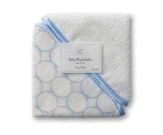 SwaddleDesigns Gants de Toilette, Débarbouillettes, 100% Éponge de Coton Biologique, Mod Circles Bleu Pastel sur Blanc Cassé, Set de 2