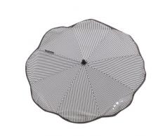 Gesslein 805201000 Ombrelle pour poussette avec fixation universelle pour tubes ronds ou ovales Motif rayures Noir/blanc