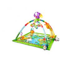 Fisher-Price Tapis musical déveil de la Jungle pour bébé, jouets et activités, musique et lumières dansantes, emballage fermé, dès la naissance, GXC35